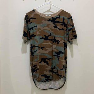 Camo extra long t-shirt